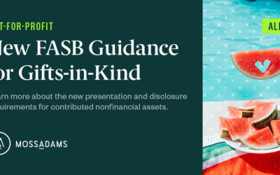 The FASB Amends Presentation and Disclosure Requirements for Gifts-in-Kind