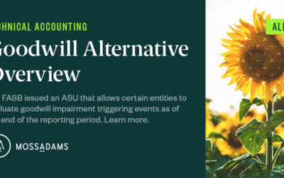 New Accounting Alternative Available: Goodwill Impairment Triggering Events