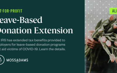IRS Extends Employer-Sponsored, Leave-Based Donation Programs through 2021