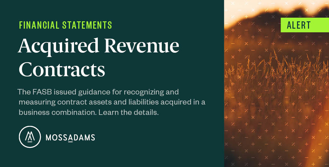 FASB Clarifies Accounting for Acquired Revenue Contracts with Customers