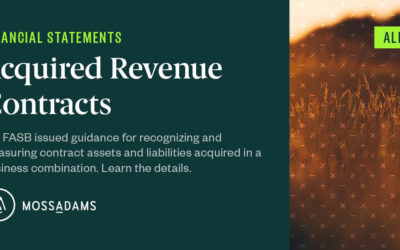 FASB Clarifies Accounting for Acquired Revenue Contracts with Customers